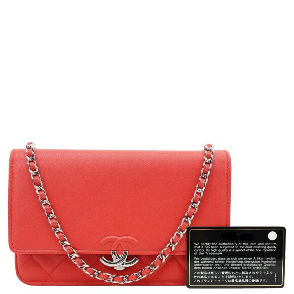 Chanel  Urban Companion Grained Calfskin Leather WOC Crossbody Bag Red - Picture 3 of 14